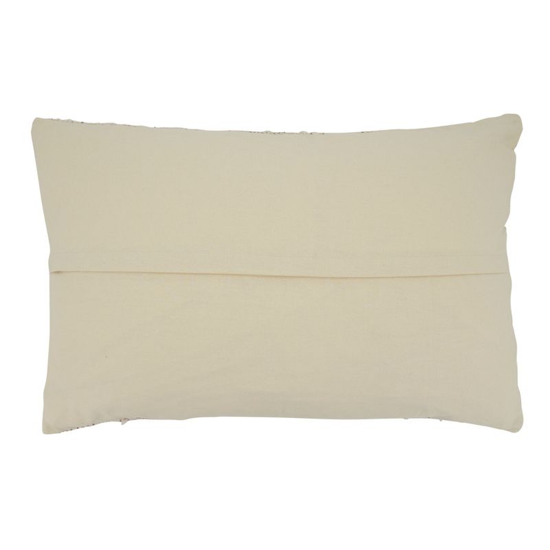 Saro Lifestyle Fringe Stripe Design Throw Pillow With Poly Filling, Ivory, 2 of 3