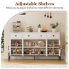62" Large Sideboard Buffet Cabinet with Storage and 3 Drawers, Buffet Table Coffee Bar Storage Cabinet with 4 Glass Doors - 3 of 4