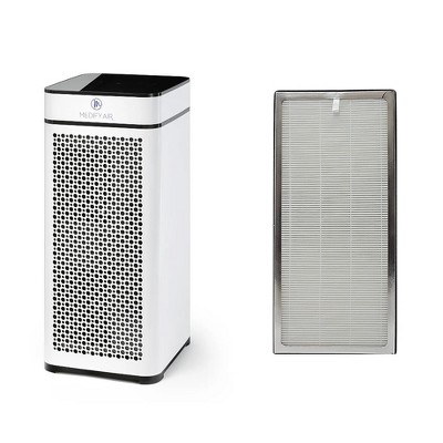 Medify Air MA-40-W1 Filter Tower Room Air Purifier, White w/ Medify Air MA-40 Indoor Home Air Purifier H13 HEPA Replacement Air Filter Set