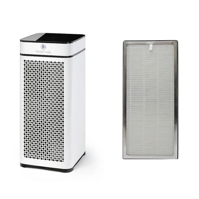 Medify Air MA-40-W1 Filter Tower Room Air Purifier, White w/ Medify Air MA-40 Indoor Home Air Purifier H13 HEPA Replacement Air Filter Set