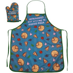 Introverted But Willing To Discuss Pizza Funny Baking Cooking Graphic Kitchen Accessories - Crazy Dog Bakeware - 1 of 4