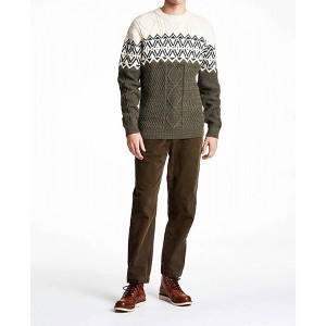 Men's Two Color Yolk Cable Knit Sweater - Lindbergh - 1 of 4