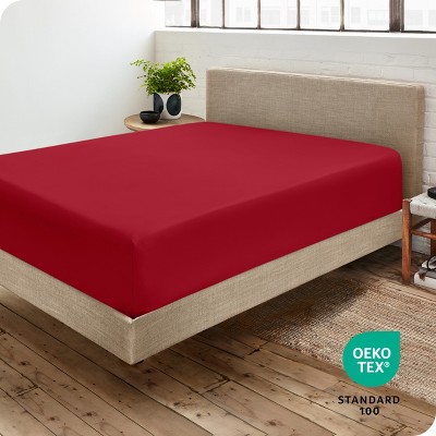 Queen Red Ultra-Soft Microfiber Deep Pocket Fitted Sheet