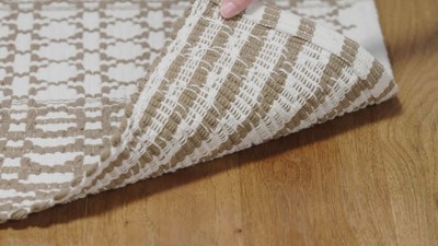 Coastal Charm Taupe & Ivory Cotton Flatweave 5' x 8' Rug