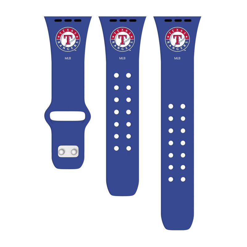 MLB Texas Rangers Apple Watch Compatible Silicone Band - Blue, 2 of 4