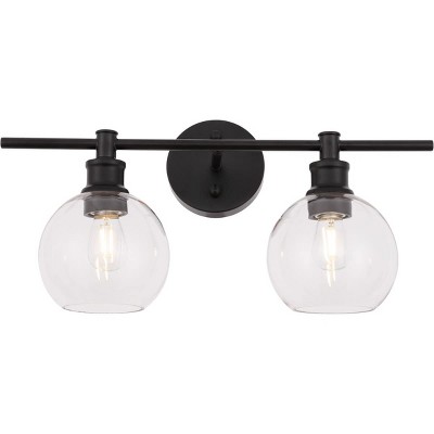 Collier Black and Clear Glass 2-Light Wall Sconce
