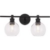 Elegant Lighting Collier 2 light Black and Clear glass Wall sconce - 4 of 4