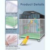 Universal Bird Cage Net Cover, Black Stretch Mesh Skirt with 15.8in Height, Adjustable Breathable Guard for All Cage Sizes - 3 of 4