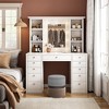 TIRAMISUBEST Vanity Desk with LED Lighted Mirror, Makeup Vanity with 11 Drawers, 3 Color Lighting, Hidden Wiring, Dressing Table Vanity Table - 2 of 4