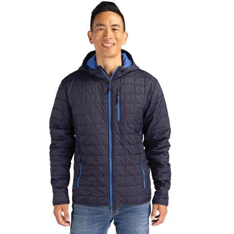 Cutter & Buck Rainier Primaloft Eco Mens Full Zip Hooded Jacket - Dark Navy - L
