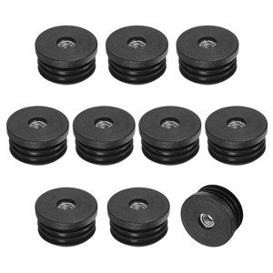 Unique Bargains Metal Furniture Legs Plastic Insert for Round Tubes with M8 Thread Black - 1 of 4