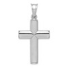 Black Bow Jewelry Sterling Silver Rhodium-Plated D/C & Polished Cross Pendant, 23 x 46mm - 3 of 4