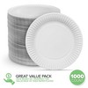 Stock Your Home 9-Inch Disposable Paper Plates Uncoated, White (1000 Count) - 2 of 4