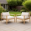 Christopher Knight Home Marja Boho Outdoor Acacia Wood Woven Rope Chair with Cushion - 2 of 4