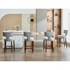 NicBex Linen Dining Chairs Set of 2,Armless Upholstered Bar Stools with Curved Backrest with Copper Nails around for Dining Room,Kitchen - 2 of 4