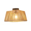 PAKOKULA Farmhouse 1-Light Black Boho Flush Mount Ceiling Light with Hand-Woven Rectangular Rattan Shade - 2 of 4