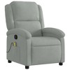 vidaXL Massage Recliner Chair with 6-Point Vibration, Adjustable - Light Gray Velvet - 4 of 4