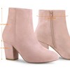 Allegra K Women's Round Toe Side Zip Chunky Heel Ankle Booties - 4 of 4