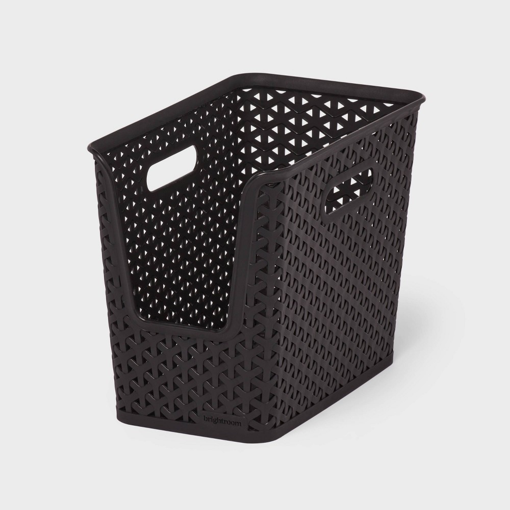 Photos - Other Decoration Y-Weave Narrow Easy Access Decorative Storage Basket Black - Brightroom™