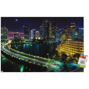 Trends International Cityscapes - Venetian Causeway Unframed Wall Poster Prints - 1 of 4