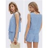 EXLURA Women's Summer 2 Piece Outfits Sleeveless Tank Top Matching Shorts Sets Cotton Striped Sweatsuits Vacation Beach 2025 - 2 of 4