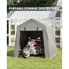Heavy-Duty Portable Carport with Roll-Up Zipper Door, Waterproof Garage Storage Shed for Motorcycles, Bikes, Firewood and Outdoor Tools - 2 of 4