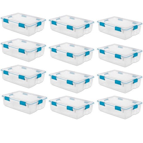 Sterilite 37 Qt Gasket Box, Stackable Storage Bin With Latching