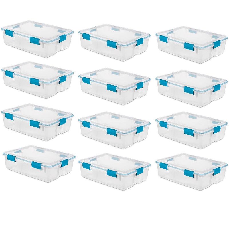 Sterilite Multipurpose Plastic Under-Bed Storage Tote Bins with Secure Gasket Latching Lids for Home Organization, 1 of 7