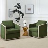 KINWELL 31"W Oak Frame Upholstered Swivel Barrel Armchair, Set of 2 - 3 of 4