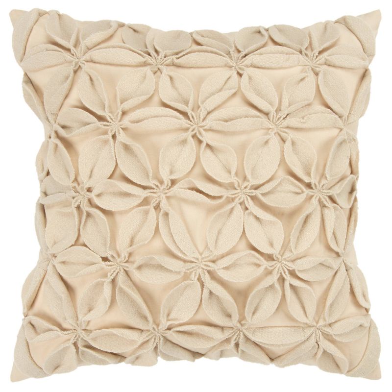 18"x18" Botanical Petals Solid Square Throw Pillow Cover - Rizzy Home, 1 of 7