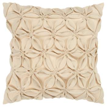 18"x18" Botanical Petals Solid Square Throw Pillow Cover - Rizzy Home