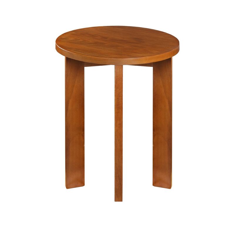 16&#34; Round Side End Table with American Gum Wood Sweet Oak - Flora Home, 3 of 11