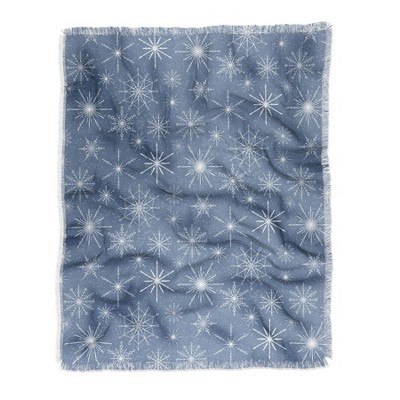 50"x60" Jacqueline Maldonado Snowflakes Twilight Woven Throw Blanket Blue - Deny Designs