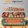 Angel Sar 1500W Electric Grill, 2-in-1 BBQ with Removable Plates, 5 Temp Controls, 3 Small Trays, Dishwasher Safe, for Family Cooking - 2 of 4