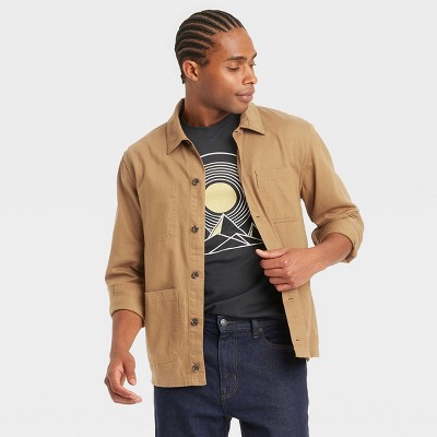 Men's Long Sleeve Flat Collared Button-Down Shirt - Goodfellow & Co™