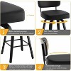 Bekrvio Swivel Bar Height Stools, 26" Faux Leather Upholstered Barstools with Back - Black Wood Frame, Tall Kitchen Counter Bar Stools - 3 of 4