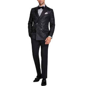 Tallia Mens Slim Fit Chevron Sport Double Breasted Blazer Jacket - 1 of 1