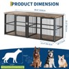 Heavy Duty Double Dog Crate with Divider, 87'' Extra Large Dog Kennel Furniture for 2 Medium Large Pets, 3 Door Pet Cage Indoor, Wooden TV Stand - 2 of 4
