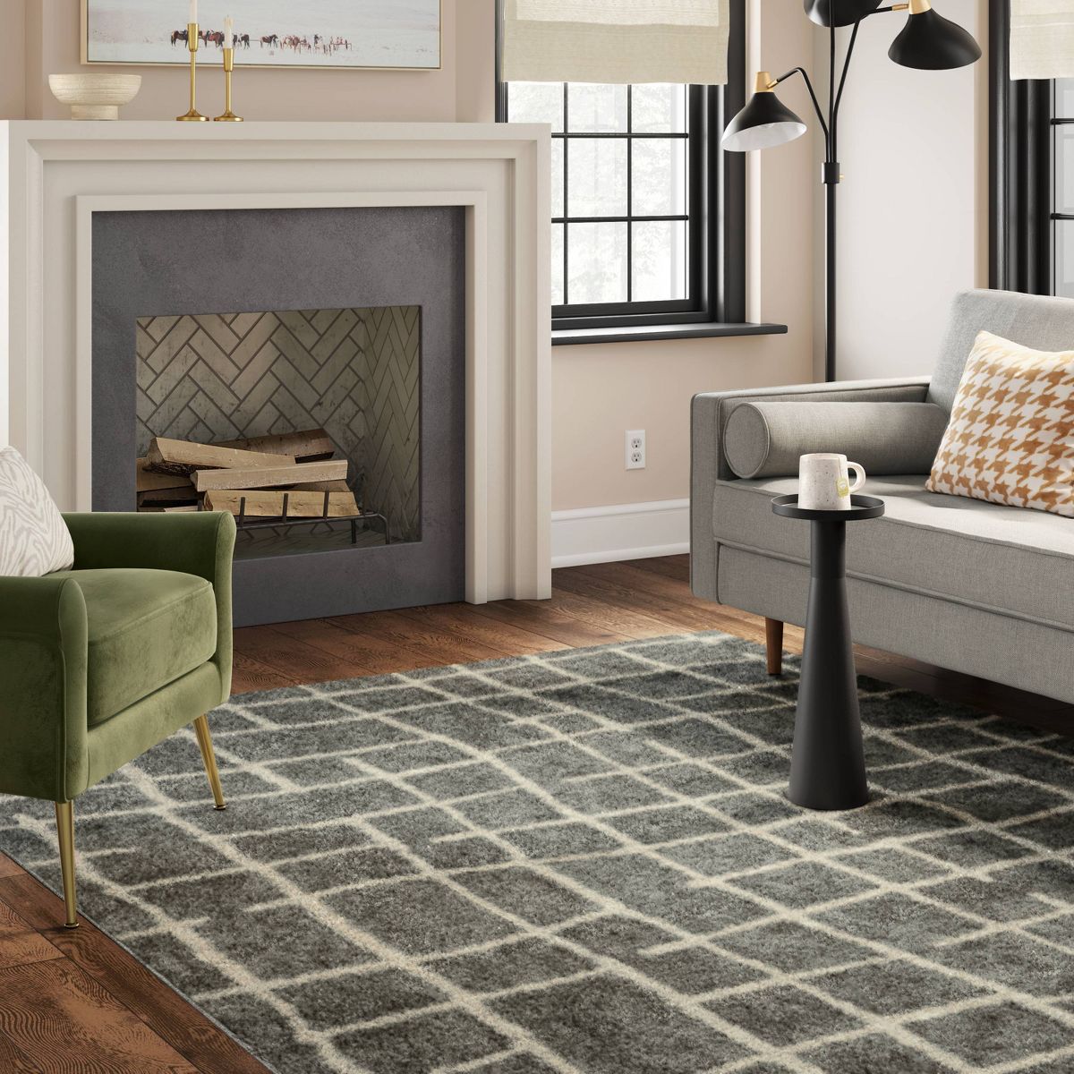 Broken Grid Shag Area Rug - Threshold™ - thumbnail 2
