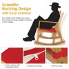 Tangkula Outdoor Rocking Chair Acacia Wood Armrest Cushioned Sofa W/Removable High-Density Cushion for Garden - 3 of 4