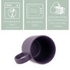 Elanze Designs Ribbed Ceramic Stoneware 16 ounce Raw Clay Bottom Coffee Mugs Set of 4, Purple - 3 of 4