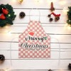Unique Bargains Christmas Aprons Christmas Celebration in English Santa Hat Linen Red Beige Black Green 21.65"x26.77" 1 Pcs - 2 of 4
