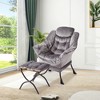 Lazy Chair with Ottoman, Modern Lounge Accent Chair,Leisure Sofa Armchair,Reading Armchair with Side Pocket for Living Room, Bedroom, Dorm & Office - 3 of 4