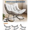 Acekool Outdoor Papasan Rocking Chair, Oversized Egg Rocker with Metal Frame, Rattan Patio Chair - 4 of 4