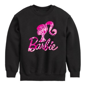 Boys' - Barbie - Barbie Logo Tie Dye Graphic Long Sleeve Fleece Sweatshirt - 1 of 4