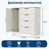 Wood Armoire Wardrobe Closet Cabinet with 4 Drawers Door and Hanging Rod - 2 of 4