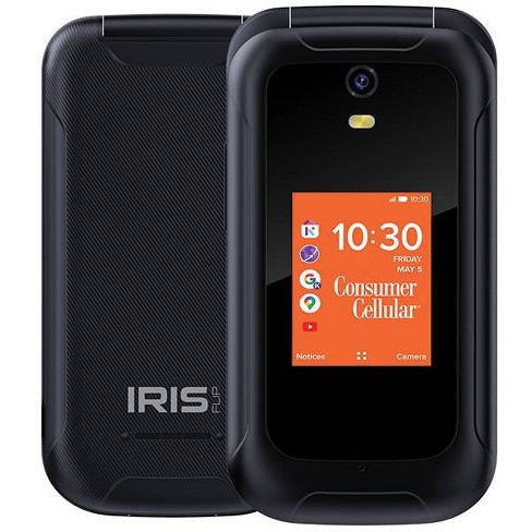 Consumer Cellular Iris, 8GB, Black - Flip Phone 