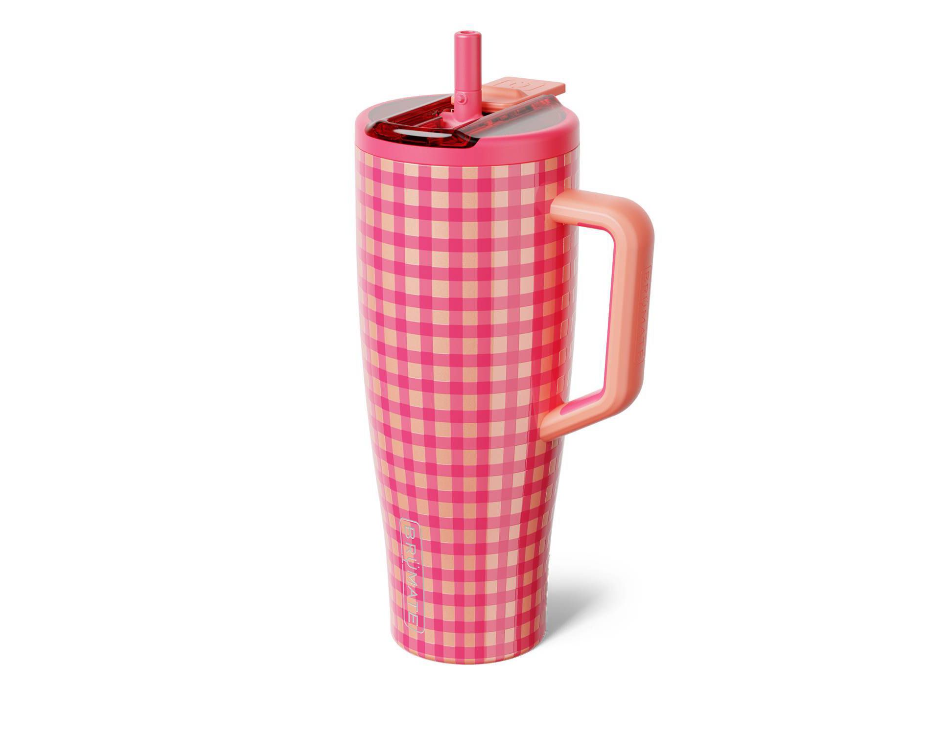 BruMate 40oz Stainless Steel Era Flip Water Bottle - Peach Gingham