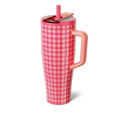 BruMate 40oz Stainless Steel Era Flip Water Bottle - Peach Gingham