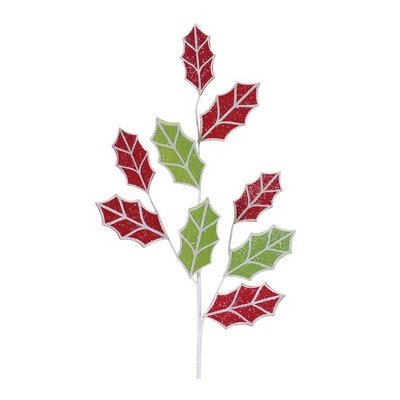 Melrose Glittered Holly Spray (Set of 6)